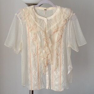 🍃🌹🍃 Free People - 'Ruffles, Dots & Lace' Top